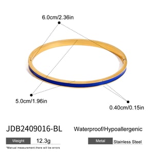 1 Piece Simple Series Drop Oil Round Stainless Steel  Gold Color Women's Bangles h5 